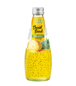 290ml glass bottle basil seed pineapple jucy
