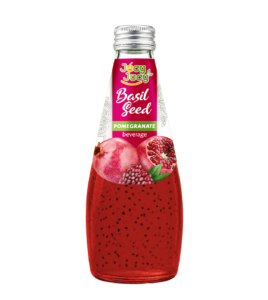 290ml glass bottle basil seed pomegranate jucy