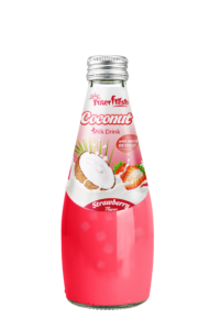 290ml glass bottle coconut milk inter straw