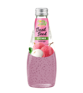 290ml glass bottle basil seed lychee jucy